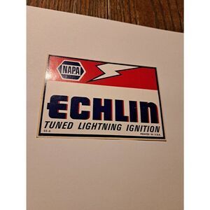 Vintage Rare Original Napa Echlin Tuned Lightening Ignition Car Decal Sticker